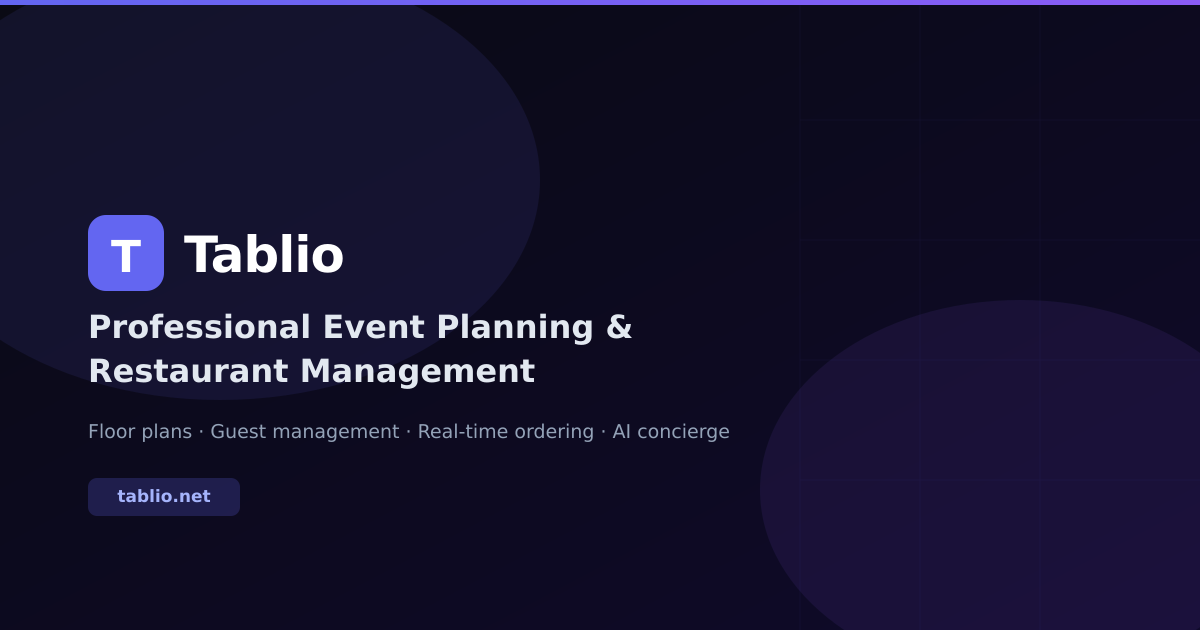 Tablio Tablio | Restaurant, Event, and Guest Experience Automation